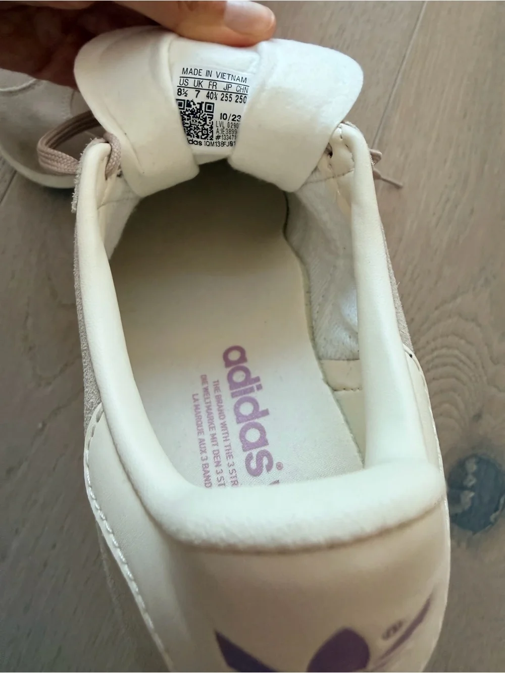 adidas Gazelle Women's Sneakers in Taupe with Lavender Stripes